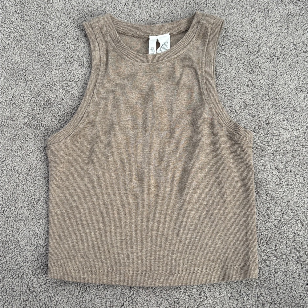 Tilly’s Tan Ribbed Crop Tank Top